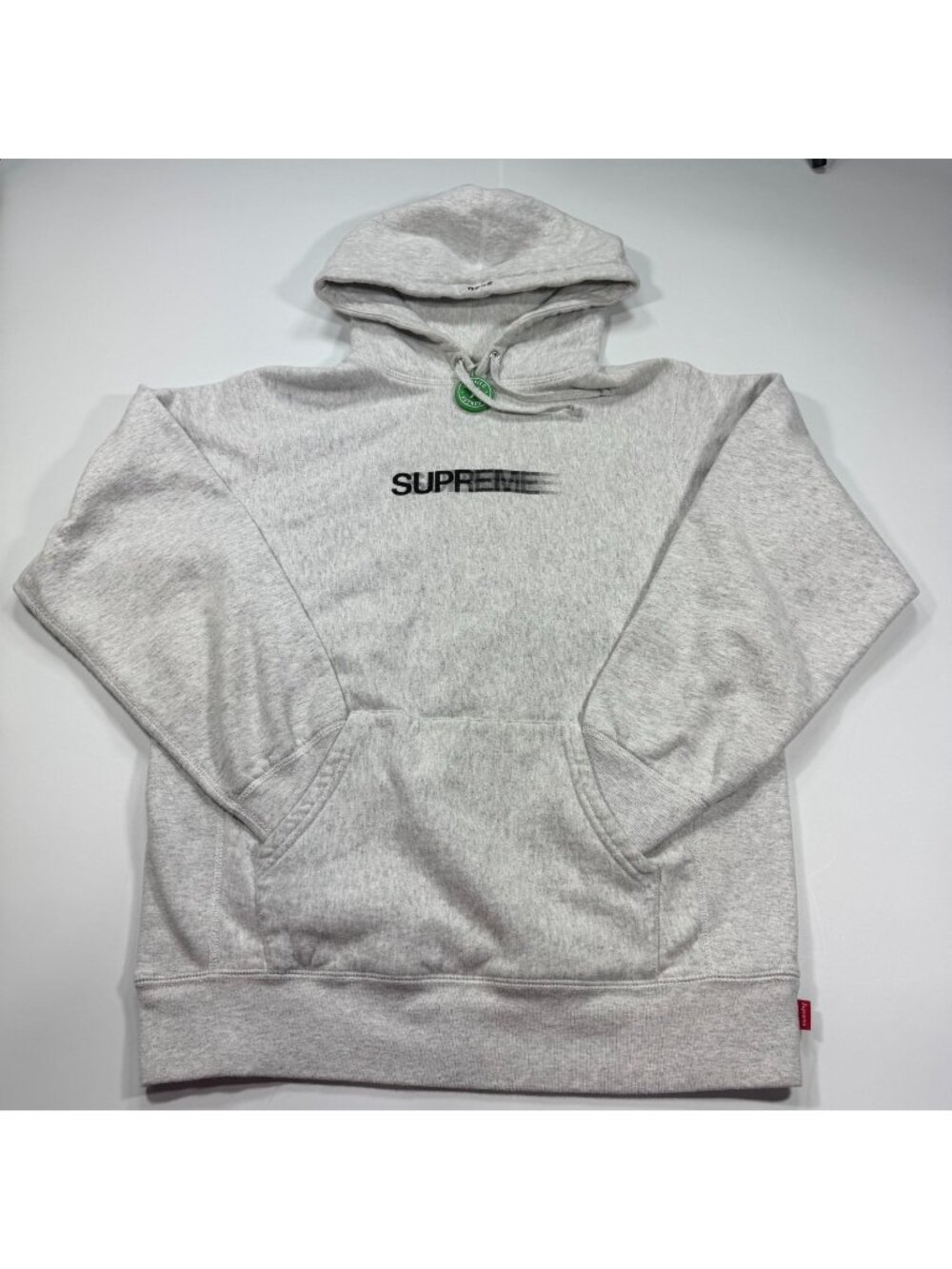 Supreme Hoodie Mens Gray Motion Logo Cotton Fleece-Lined Performance Workout Gym